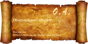 Obermayer Andor névjegykártya